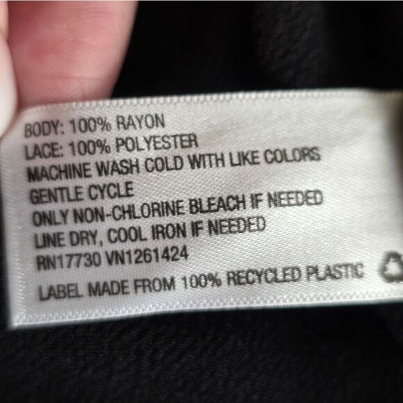 Xhilaration Black Lace Trim Open Front Cardigan – Size Large - Picture 6 of 15